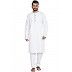 Designer round neck kurta-Pyjama set- White Designer round neck kurta-Pyjama set- White